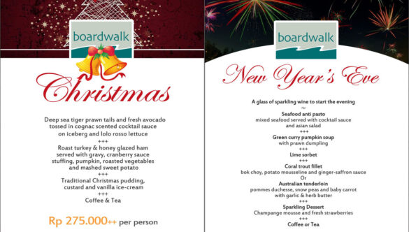 BOARDWALK CHRISTMAS AND NEW YEAR MENU